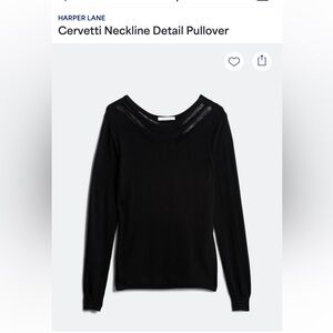 Harper Black Cervetti Neckline Detail Pullover